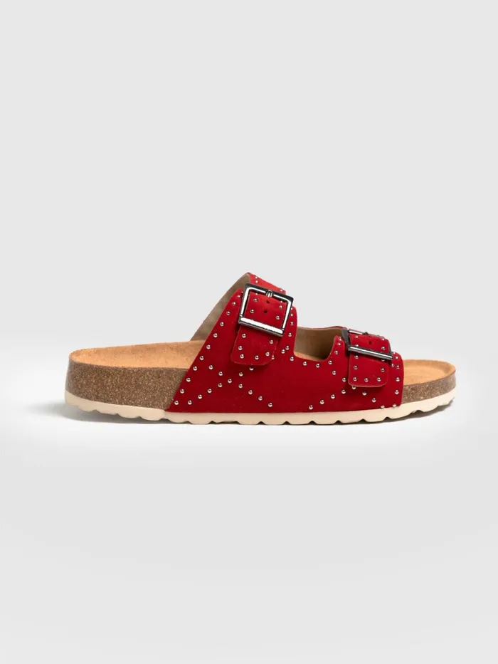 Studded Sutton Slides 8211 Red Red Women Saint And Sofia All Sandals