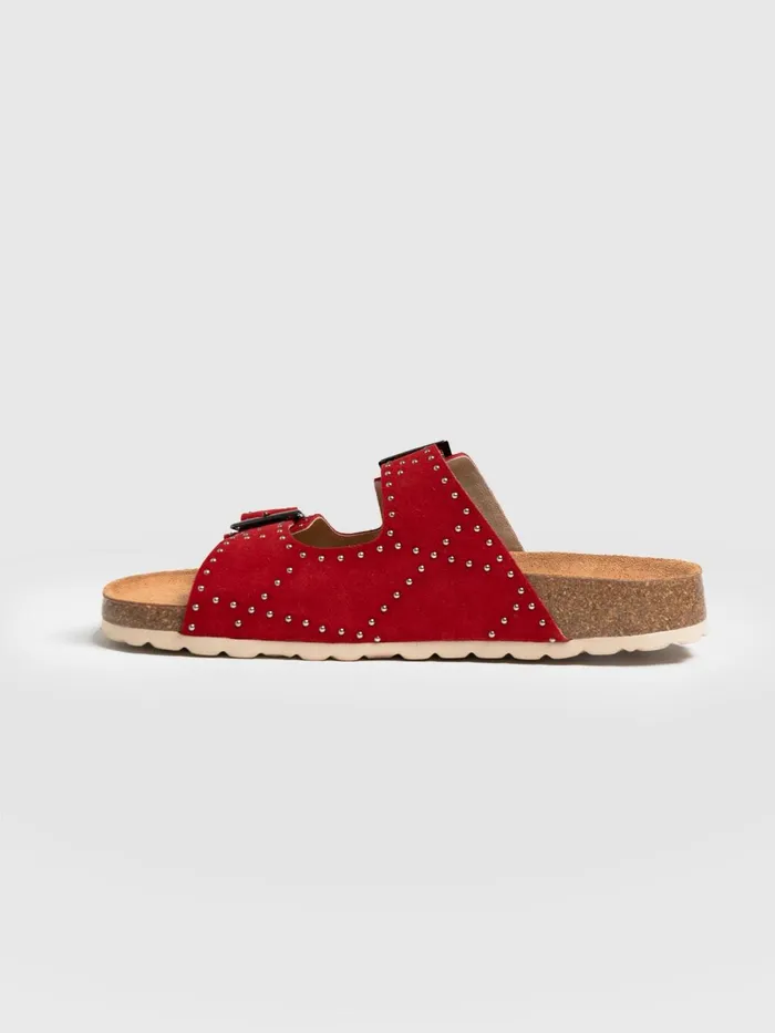Studded Sutton Slides 8211 Red Red Women Saint And Sofia All Sandals