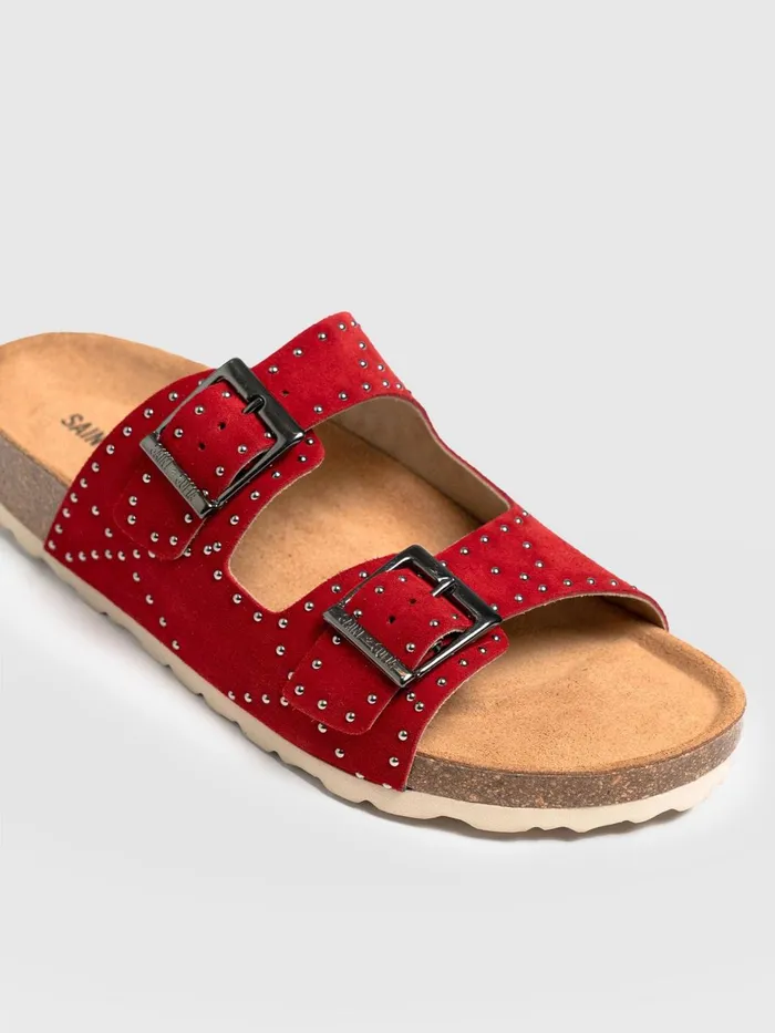 Studded Sutton Slides 8211 Red Red Women Saint And Sofia All Sandals