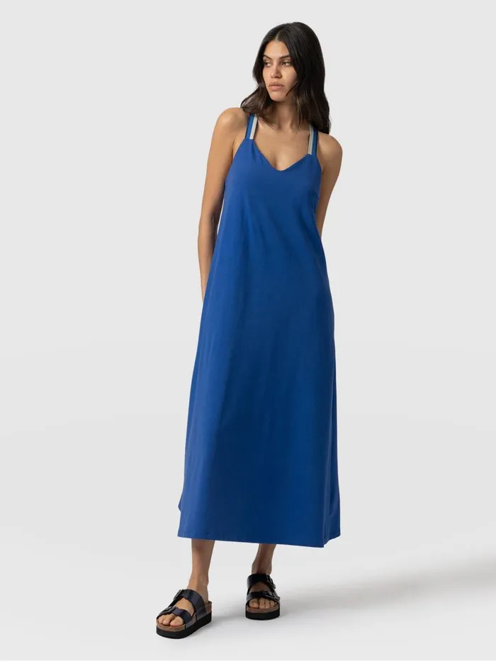 Sunset Dress Cobalt Blue 8211 Navy Lurex Navy Lurex Women Saint And Sofia Dresses