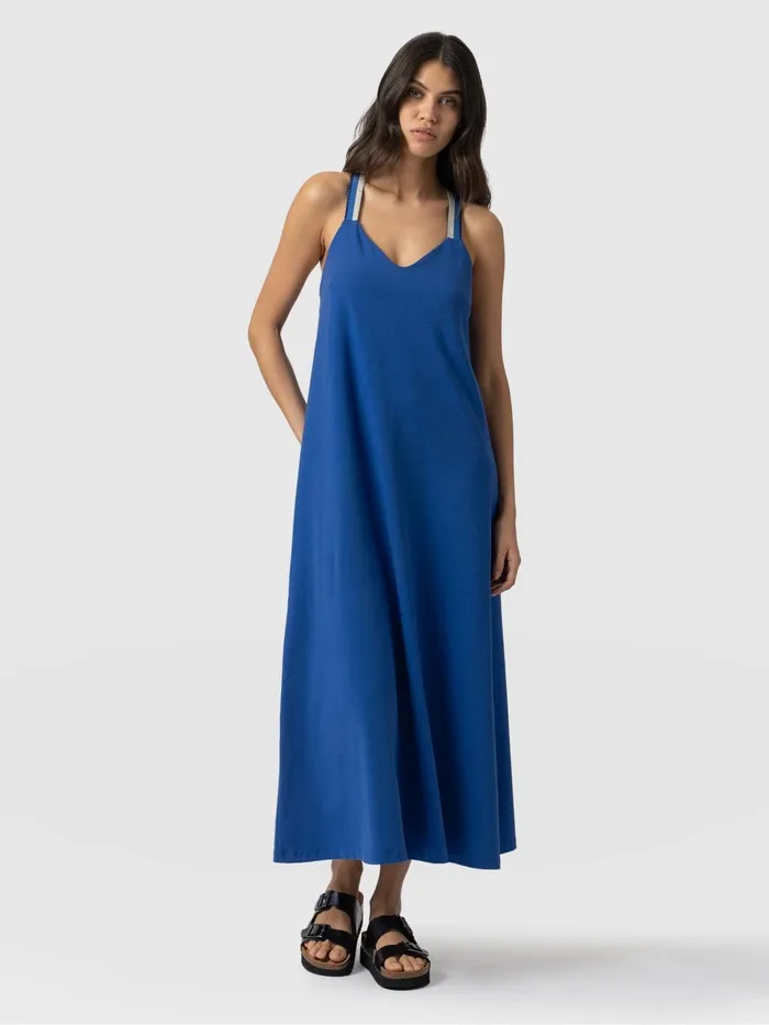Sunset Dress Cobalt Blue 8211 Navy Lurex Navy Lurex Women Saint And Sofia Dresses
