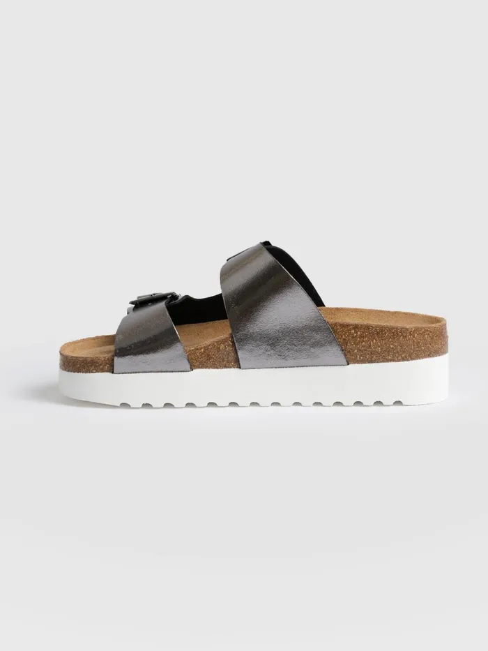 Sutton Slide 8211 Gunmetal Gunmetal Women Saint And Sofia All Sandals