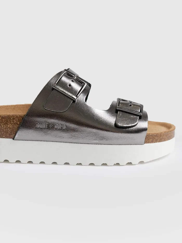 Sutton Slide 8211 Gunmetal Gunmetal Women Saint And Sofia All Sandals