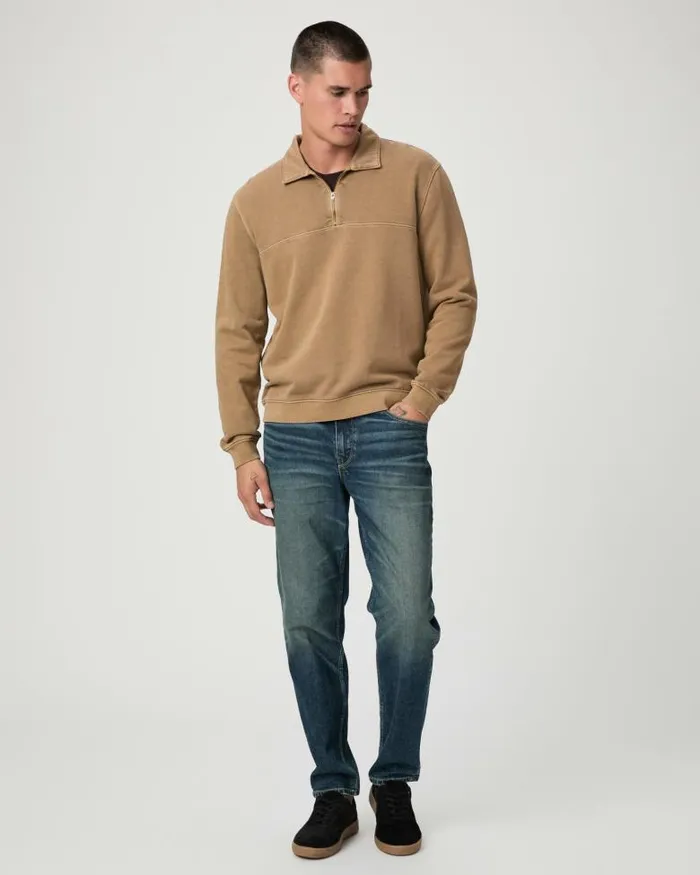 Sweaters and Sweatshirts Men PAIGE Davion Quarter Zip Pullover 8211 Vintage Dried Tobacco