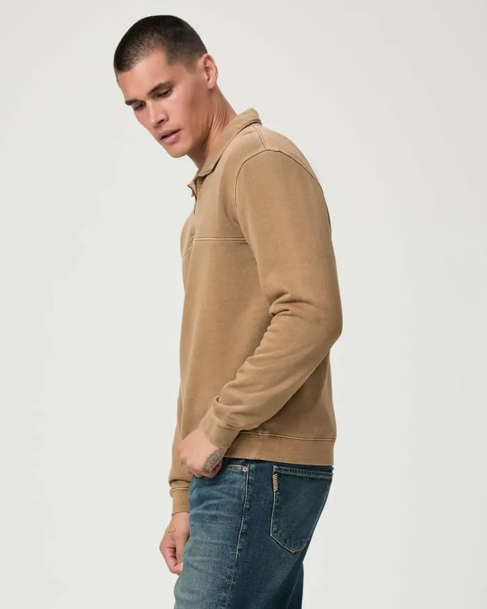 Sweaters and Sweatshirts Men PAIGE Davion Quarter Zip Pullover 8211 Vintage Dried Tobacco