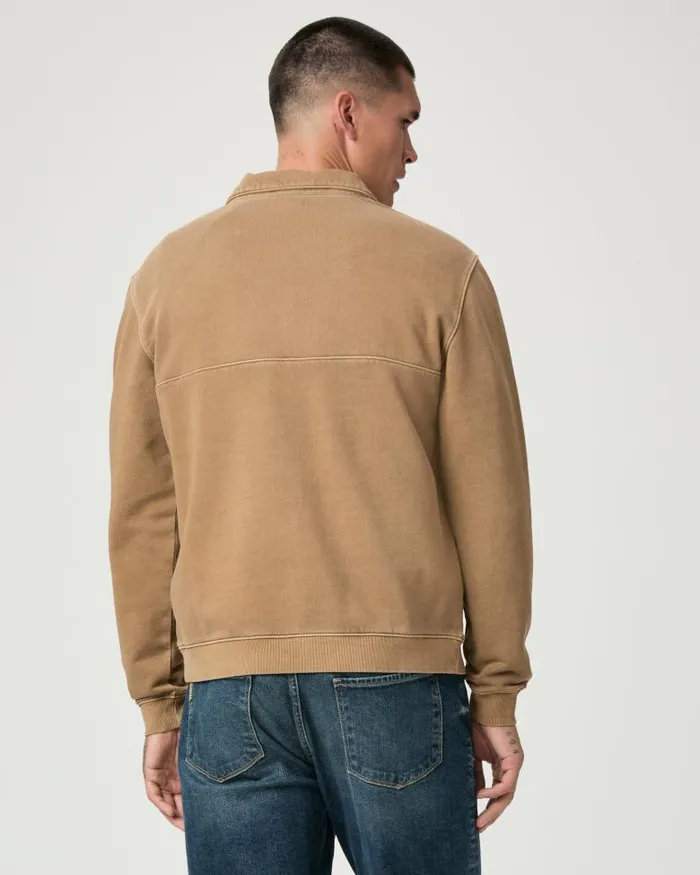 Sweaters and Sweatshirts Men PAIGE Davion Quarter Zip Pullover 8211 Vintage Dried Tobacco