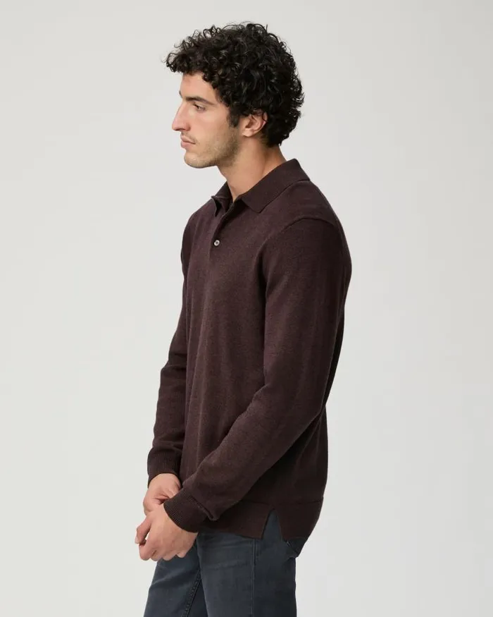 Sweaters and Sweatshirts Men PAIGE Finsbury Sweater Polo 8211 Heathered Bordeaux