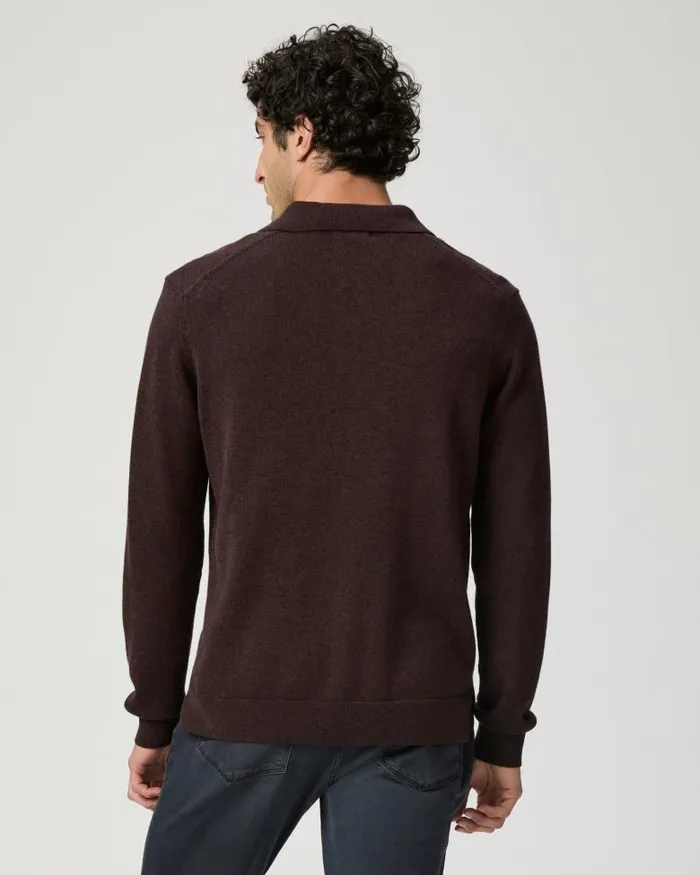 Sweaters and Sweatshirts Men PAIGE Finsbury Sweater Polo 8211 Heathered Bordeaux