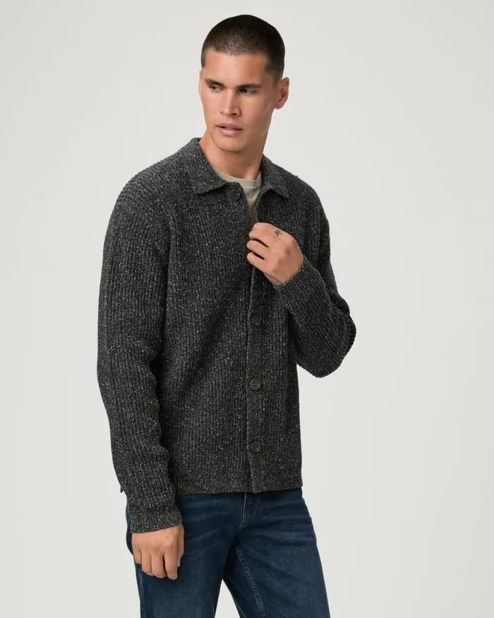 Sweaters and Sweatshirts Men PAIGE Hinton Cardigan 8211 Speckled Black