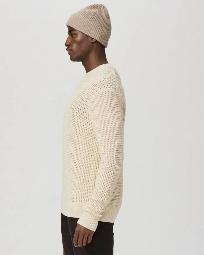 Sweaters and Sweatshirts Men PAIGE Mylo Waffle Crew Sweater 8211 Heathered Natural