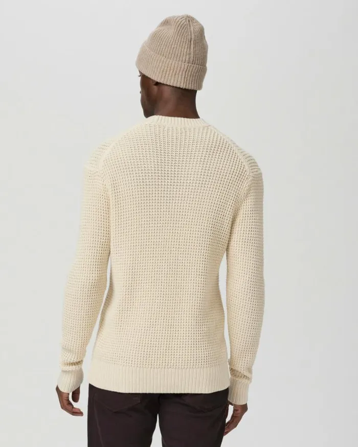 Sweaters and Sweatshirts Men PAIGE Mylo Waffle Crew Sweater 8211 Heathered Natural