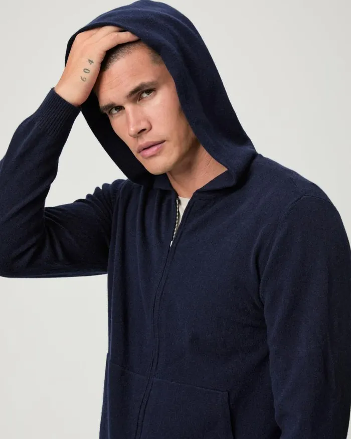 Sweaters and Sweatshirts Men PAIGE Swanson Full Zip Sweater 8211 Deep Anchor Cashmere