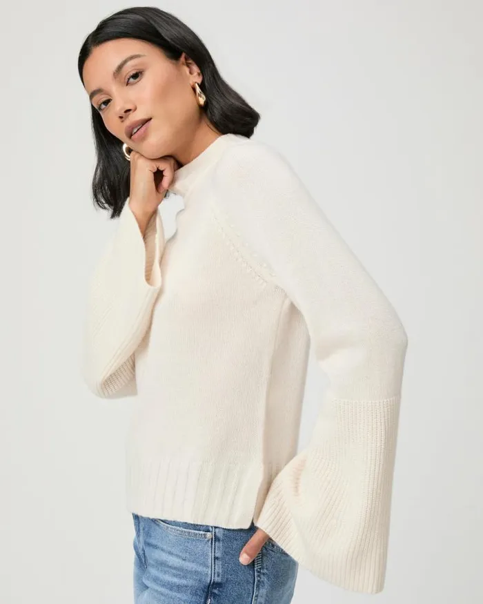 Sweaters and Sweatshirts Women PAIGE Laurel Sweater 8211 Ivory Cashmere