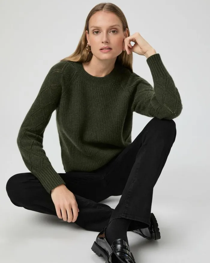 Sweaters and Sweatshirts Women PAIGE Monserrat Sweater 8211 Olive Night Cashmere Sweaters and Sweatshirts Women PAIGE Monserrat Sweater 8211 Olive Night Cashmere