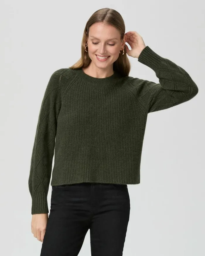 Sweaters and Sweatshirts Women PAIGE Monserrat Sweater 8211 Olive Night Cashmere