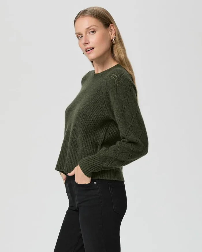 Sweaters and Sweatshirts Women PAIGE Monserrat Sweater 8211 Olive Night Cashmere