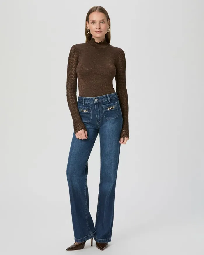 Sweaters and Sweatshirts Women PAIGE Stephanie Top 8211 Bronze Sparkle