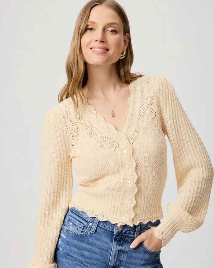 Sweaters and Sweatshirts Women PAIGE Tatiana Cardigan 8211 Ecru