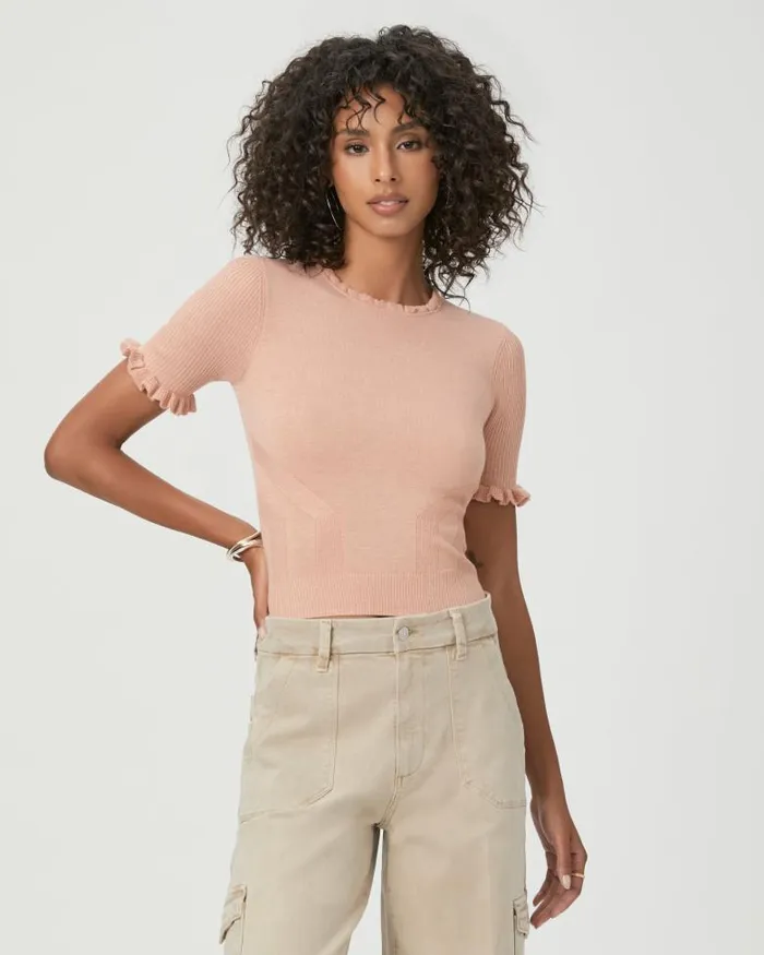 Sweaters and Sweatshirts Women PAIGE Triste Sweater Top 8211 Peach Metallic
