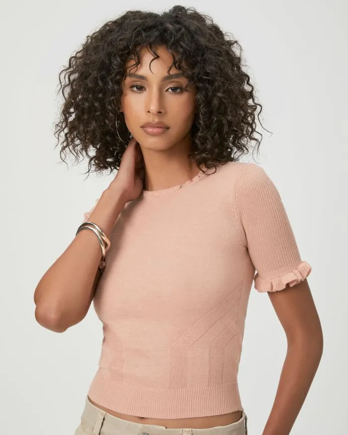 Sweaters and Sweatshirts Women PAIGE Triste Sweater Top 8211 Peach Metallic