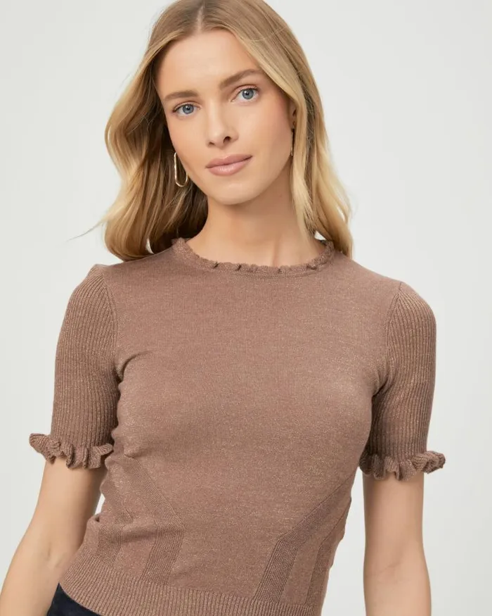 Sweaters and Sweatshirts Women PAIGE Triste Top 8211 Brown Metallic
