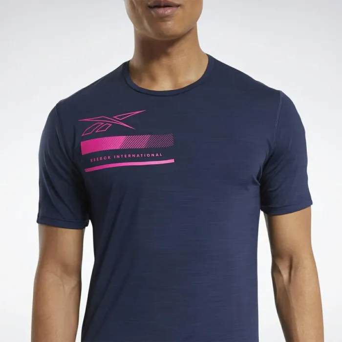 TShirts and Graphic Tees Mens Reebok ACTIVCHILL Graphic Move Tee Vector Navy