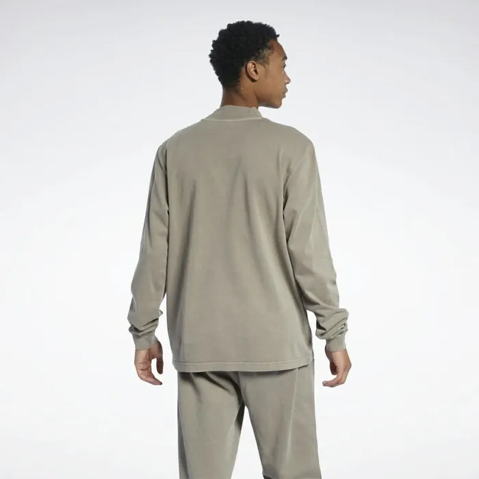 TShirts and Graphic Tees Mens Reebok Classics Natural Dye Long Sleeve Shirt Trek Grey