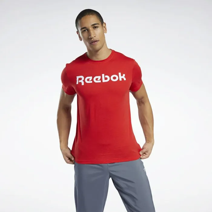 TShirts and Graphic Tees Mens Reebok Graphic Series Linear Logo Tee Motor Red