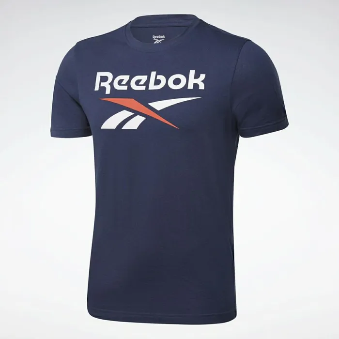 TShirts and Graphic Tees Mens Reebok Graphic Series Stacked Tee Vector Navy