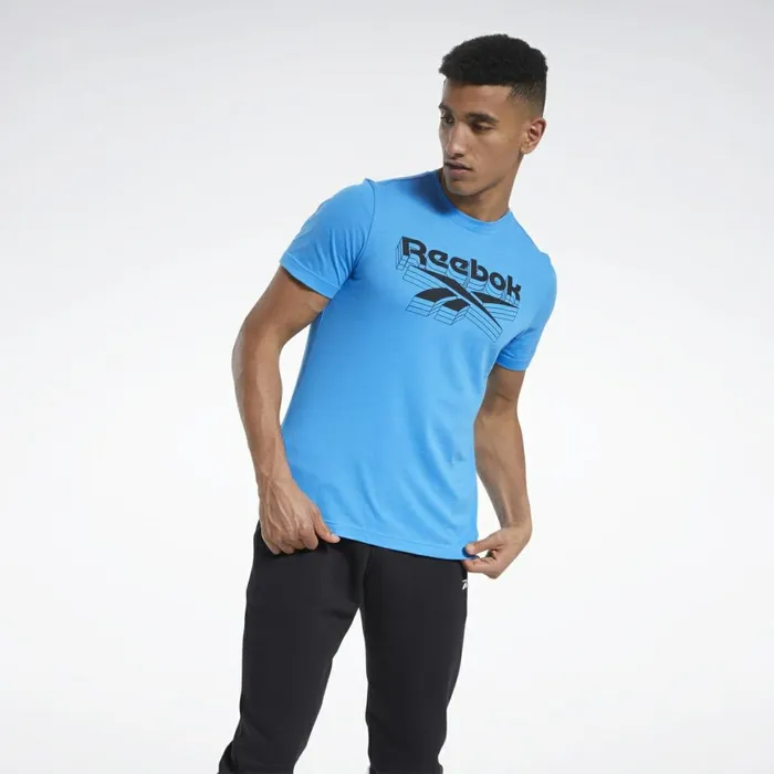 TShirts and Graphic Tees Mens Reebok Graphic Tee Horizon Blue