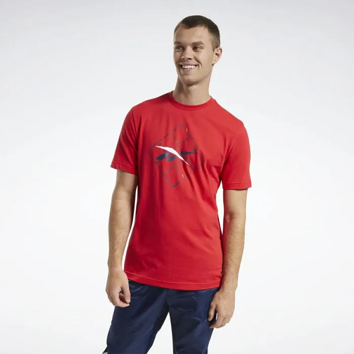TShirts and Graphic Tees Mens Reebok Grid Tee Vector Red