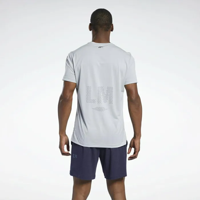 TShirts and Graphic Tees Mens Reebok Les Mills Knit Short Sleeve TShirt Pure Grey 3