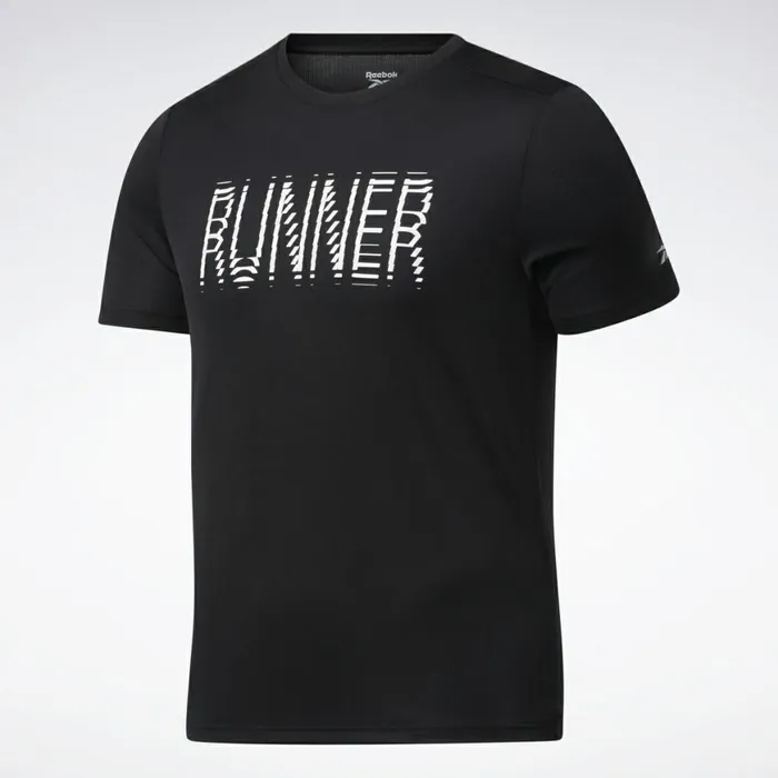 TShirts and Graphic Tees Mens Reebok Run Essentials Graphic TShirt Black