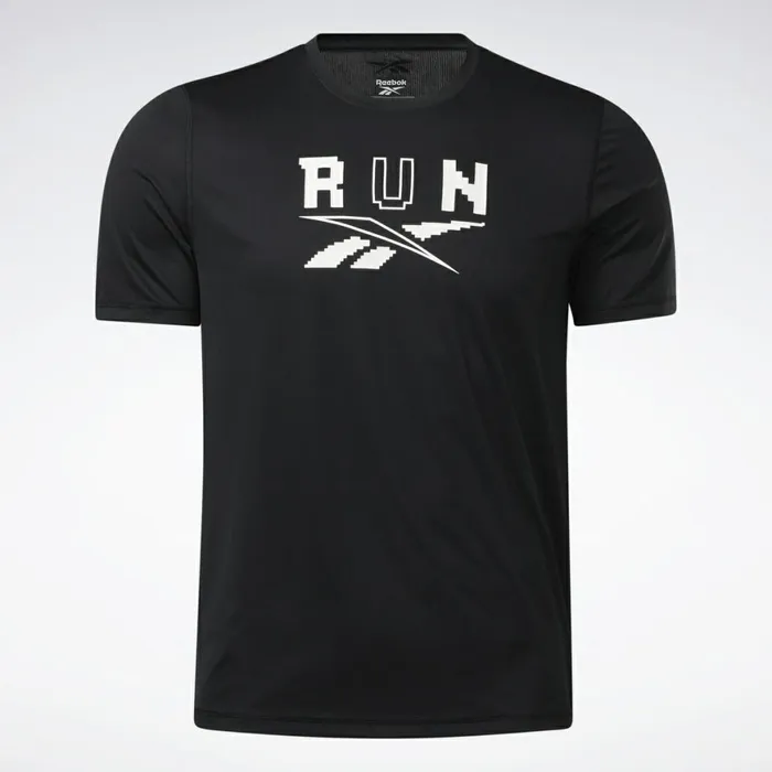 TShirts and Graphic Tees Mens Reebok Running Speedwick Graphic TShirt Black