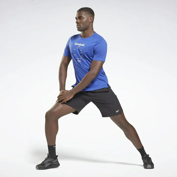 TShirts and Graphic Tees Mens Reebok Speedwick Graphic Move TShirt Bright Cobalt