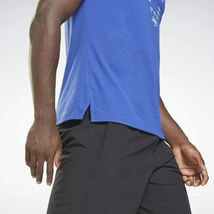 TShirts and Graphic Tees Mens Reebok Speedwick Graphic Move TShirt Bright Cobalt