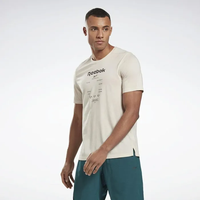 TShirts and Graphic Tees Mens Reebok Speedwick Graphic Move TShirt Stucco