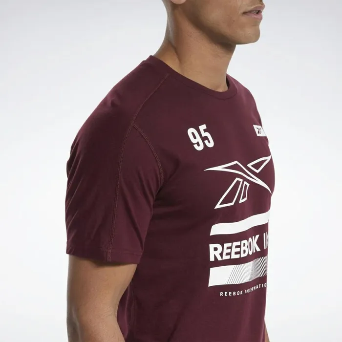 TShirts and Graphic Tees Mens Reebok Speedwick Graphic Move Tee Maroon