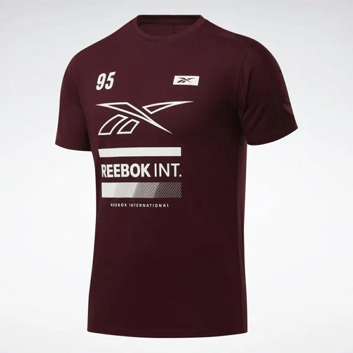 TShirts and Graphic Tees Mens Reebok Speedwick Graphic Move Tee Maroon