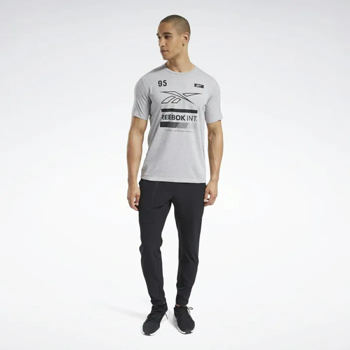 TShirts and Graphic Tees Mens Reebok Speedwick Graphic Move Tee Medium Grey Heather