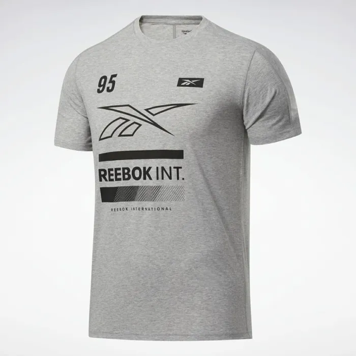 TShirts and Graphic Tees Mens Reebok Speedwick Graphic Move Tee Medium Grey Heather