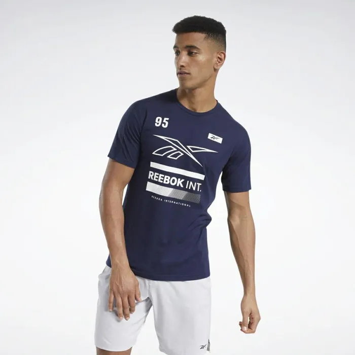 TShirts and Graphic Tees Mens Reebok Speedwick Graphic Move Tee Vector Navy