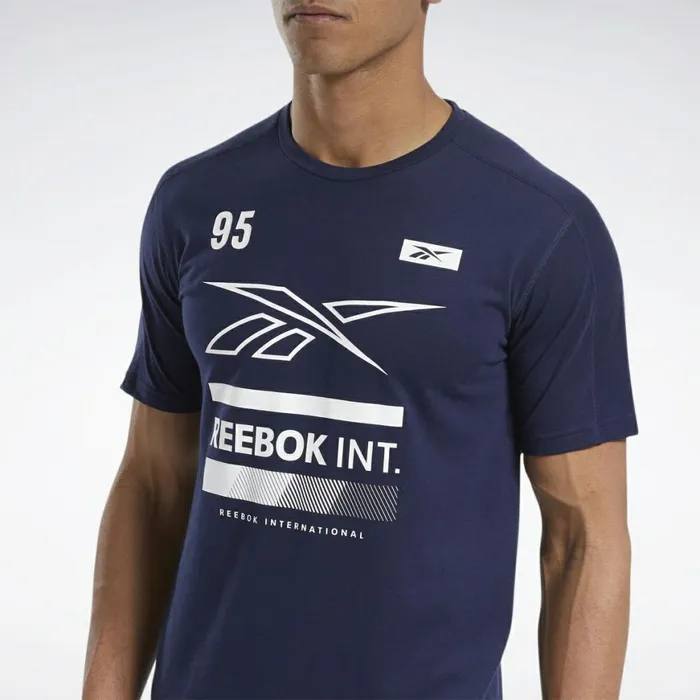 TShirts and Graphic Tees Mens Reebok Speedwick Graphic Move Tee Vector Navy