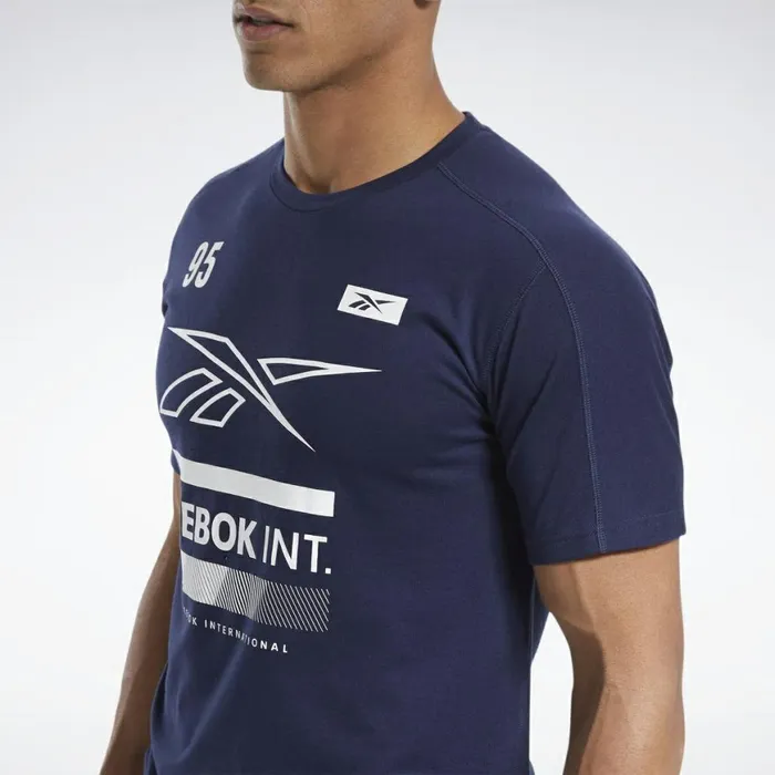 TShirts and Graphic Tees Mens Reebok Speedwick Graphic Move Tee Vector Navy