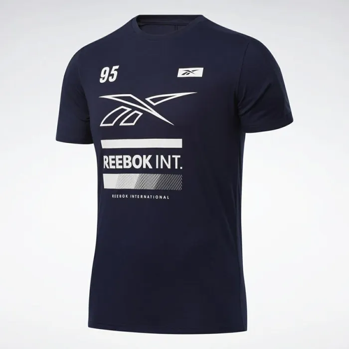 TShirts and Graphic Tees Mens Reebok Speedwick Graphic Move Tee Vector Navy
