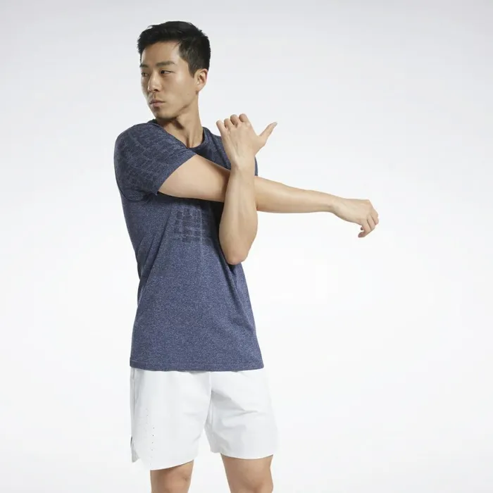 TShirts and Graphic Tees Mens Reebok United By Fitness MyoKnit Tee Blue