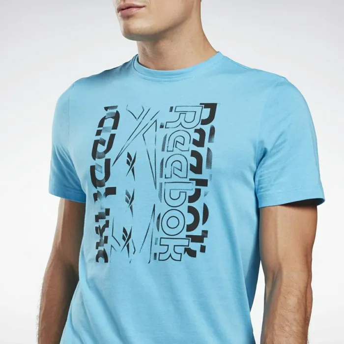 TShirts and Graphic Tees Mens Reebok Vector Graphic TShirt Radiant Aqua