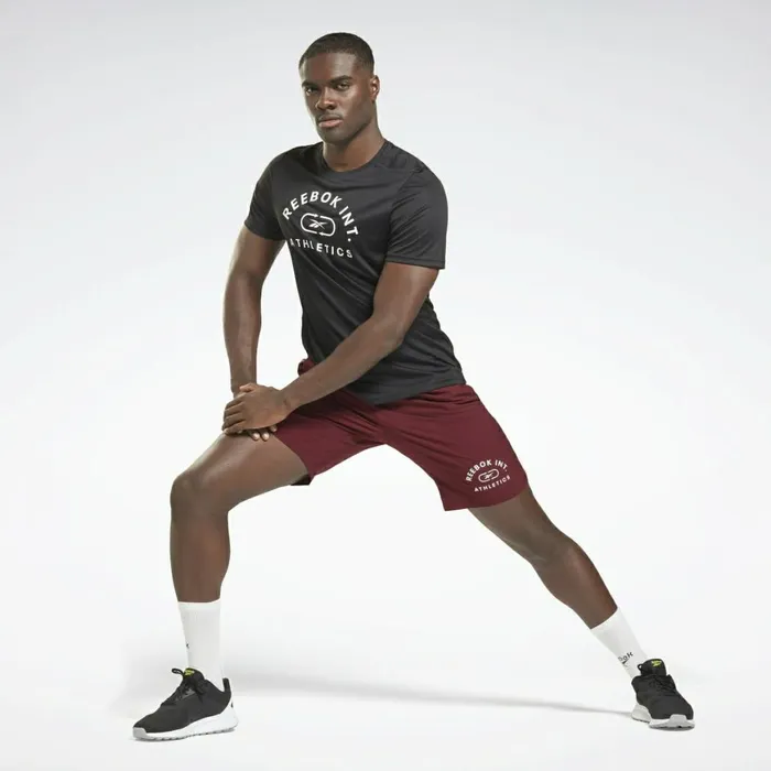 TShirts and Graphic Tees Mens Reebok Workout Ready Graphic TShirt Black White