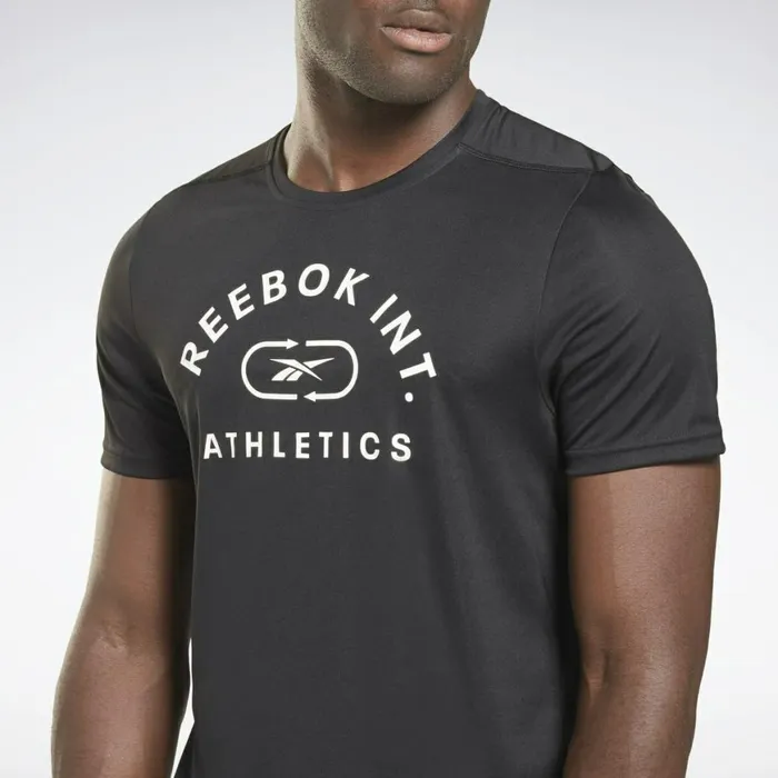 TShirts and Graphic Tees Mens Reebok Workout Ready Graphic TShirt Black White