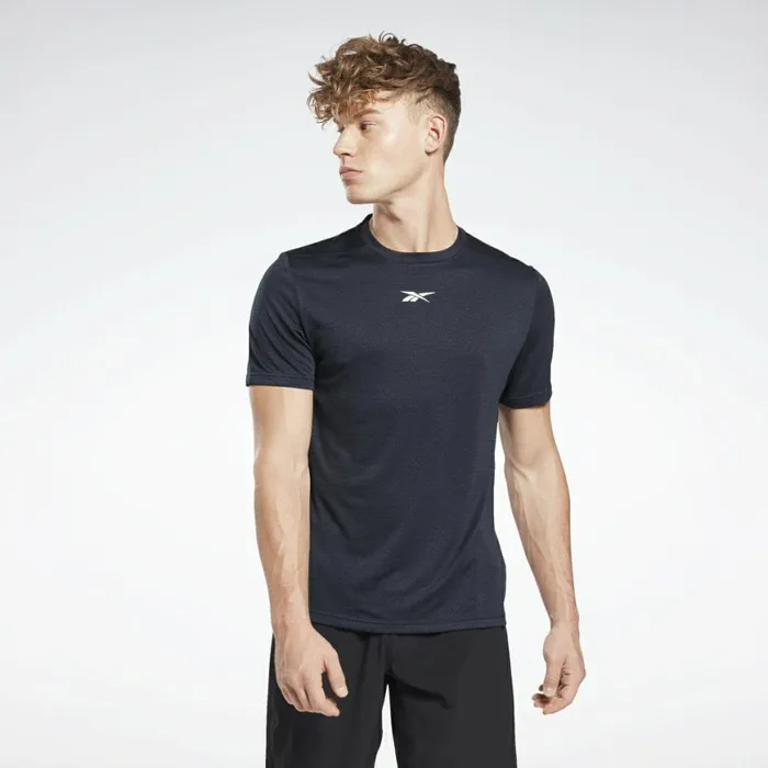 TShirts and Graphic Tees Mens Reebok Workout Ready Mlange TShirt Vector Navy